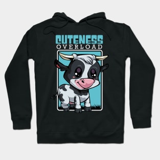 Cow - Cuteness Overload - Cute Kawaii Cattle Hoodie